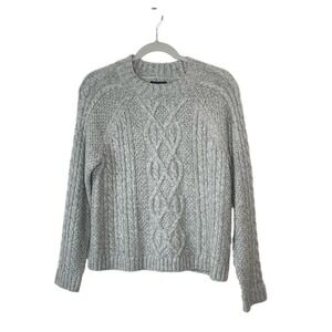 Abercrombie & Fitch Heathered Gray Cable Knit sweater medium #AK